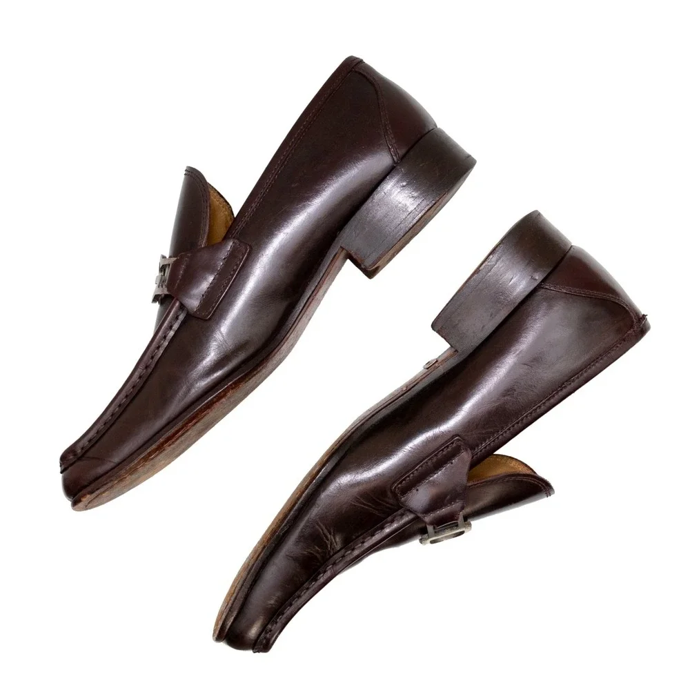 Dolce & Gabbana DG Logo Loafers Mens US 9 EU 42 Burgundy Leather Italy Size 8